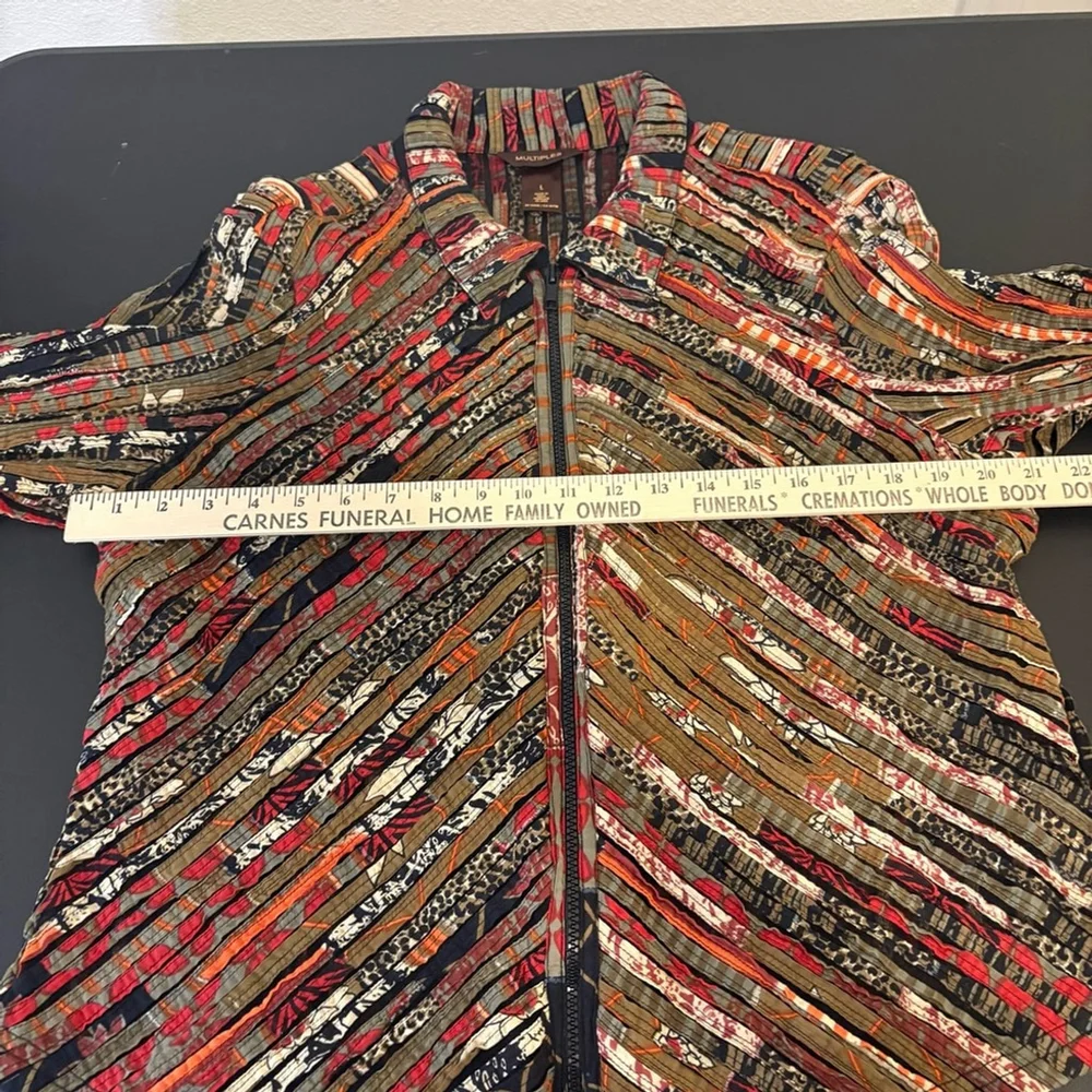 Multiples Multicolor Patchwork Jacket Boho Festive Women’s Size Large - Picture 7 of 8